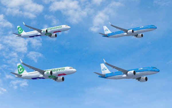 100 Airbus A320neo for KLM and Transavia and 4 Airbus A350F full freighter for Air France