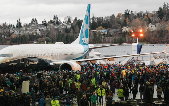 Boeing rolls out first 737 MAX