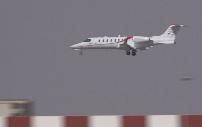 Bombardier Learjet 75 Arrives at Dubai Airshow