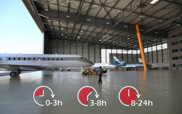 A shelter for business jets for just a few hours  - see what Geneva Airpark offers 