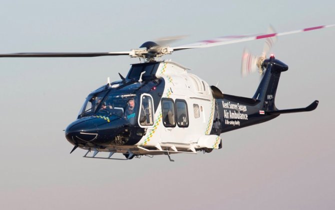 First AGUSTAWESTLAND AW169 for the UK market lands at its base