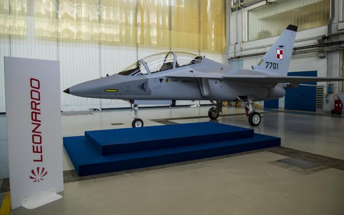 Firt of 8 AERMACCHI M-346 aircraft for the Polish Air Force unveiled by Polish Deputy Defence Minister Bartosz Kownacki 