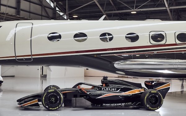 Flexjet debuts custom Formula 1&reg; car at the Quail, a motorsports gathering, illustrating the partnership's runway and raceway synergy 
