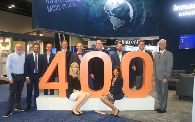 Inmarsat celebrates 400th installation of Jet ConneX business aviation global inflight Wi-Fi solution