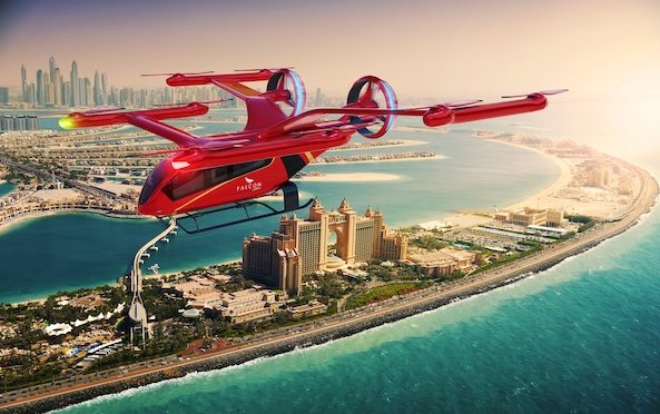 Introducing eVTOL flights in Dubai - Eve partners Falcon Aviation Services 