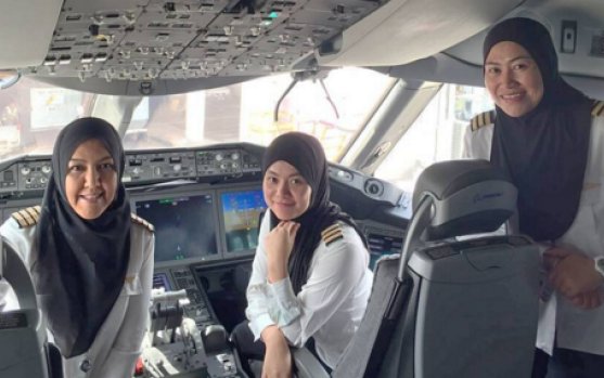 Royal Brunei Airlines' first all-female pilot crew touches down in Saudi Arabia