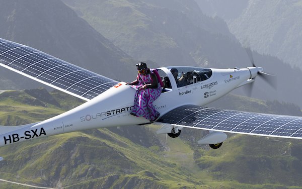 SolarStratos and Géraldine Fasnacht perform the first wingsuit jump from an electric and solar-powered aircraft