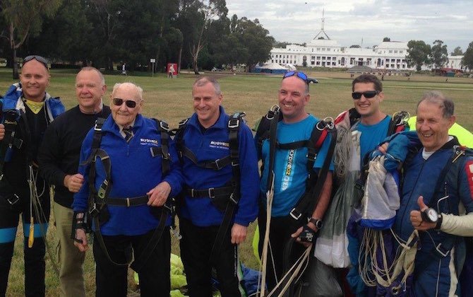 Successful skydive for Safeskies president and QantasLink CEO
