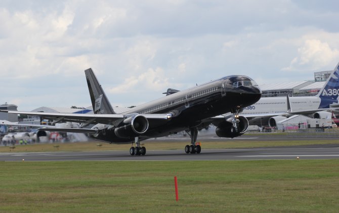 TAG Aviation’s B757 makes a rare visit during Farnborough International Airshow