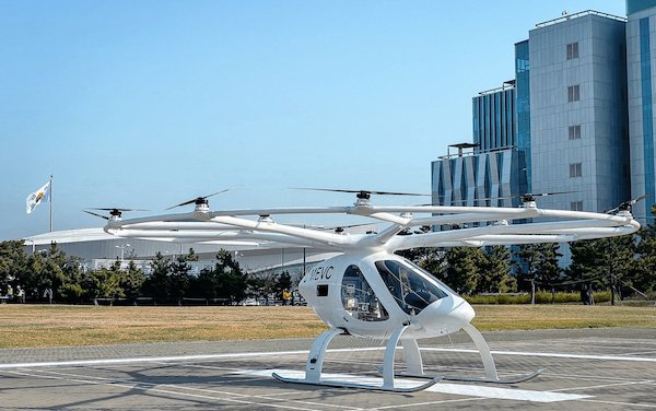 Volocopter crewed public test flight over South Korea Incheon Airport