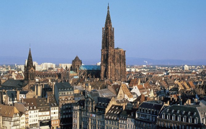 Discovery flight over Strasbourg