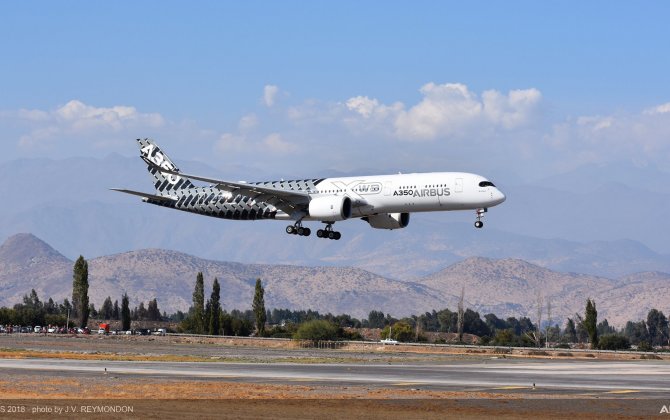 A350-900 lands in Chile for FIDAE Air Show