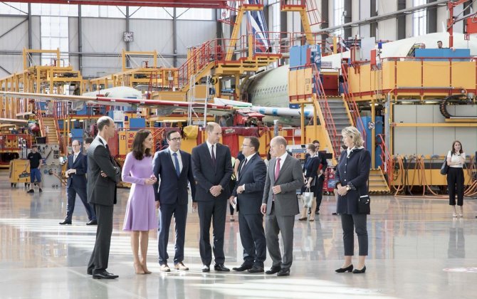 Airbus welcomes The Duke and Duchess of Cambridge to Hamburg Finkenwerder