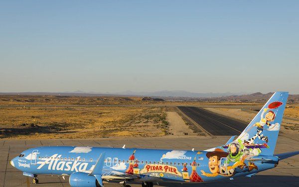 Alaska Airlines' newest painted Pixar-themed aircraft 