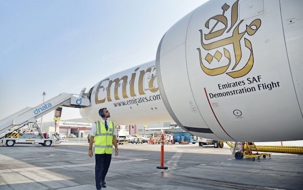 Emirates operates milestone demonstration flight powered with 100% Sustainable Aviation Fuel