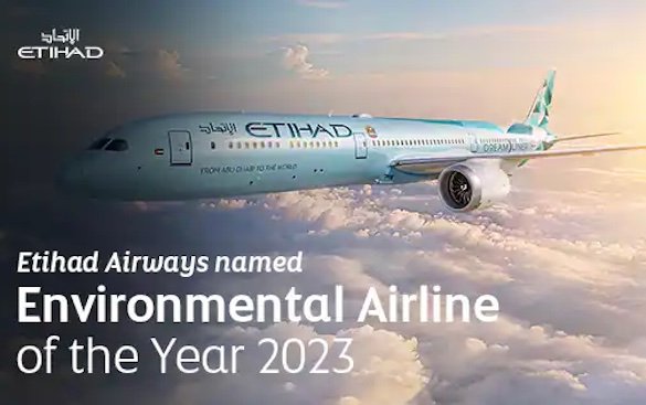 Etihad Airways named Environmental Airline of the Year 2023