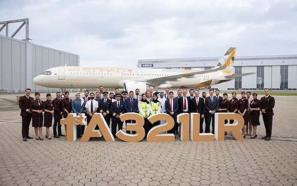 Etihad Airways took delivery of its first Airbus A321LR aircraft