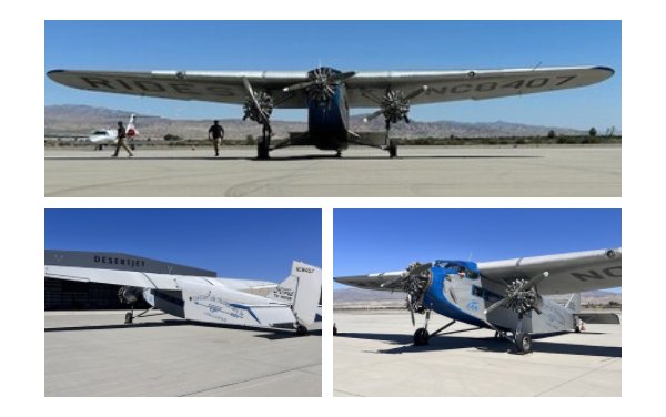 Historic Ford Tri-Motor aircraft tour lands at Desert Jet Center FBO.
