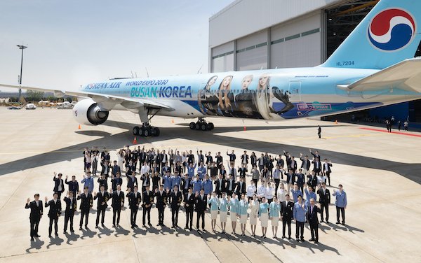 Korean Air showcases special livery in hopes of bringing World Expo 2030 to Busan