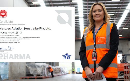 Menzies Cargo Sydney receives IATA pharma accreditation