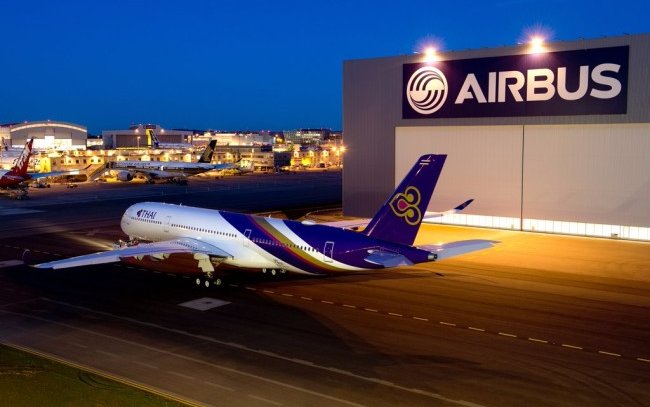 Thai Airways first A350 leaves the paint shop
