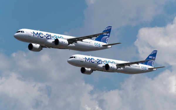 United Aircraft Corporation highlighting new aircraft during MAKS-2021 airshow